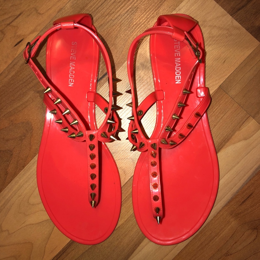 Coral Gold Spiked Steve Madden Sandals